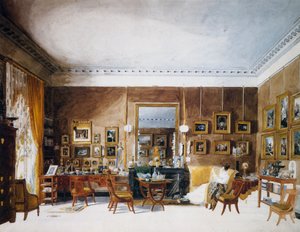 Living room of Duchess of Berry at Tuileries, watercolor by Garnerey Auguste (1785-1824), France