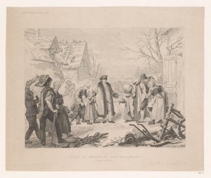 لويس السادس عشر يزور حي فقير توزيع لويس السادس عشر des secours aux pauvres (العنوان على الكائن) بواسطة لويس هرسنت