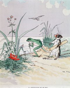 La frog et le rata - في "" Fables de La Fontaine "" ، سوء. بواسطة Auguste Vimar (1851-1916) ، جولات ، في A ، Mame & Fils