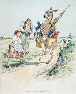 الحمار الذي يحمل ذخائر في "" الخرافات دي لافونتين ، سوء. بواسطة Auguste Vimar (1851-1916) ، جولات ، في A ، Mame & Fils