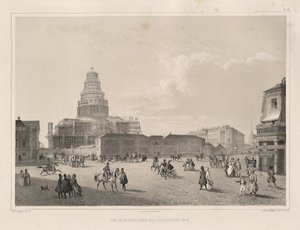 أعمال البناء عام 1838 من: بناء كاتدرائية القديس إسحاق ، 1845 بواسطة أوغست دي مونتفيران