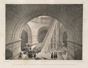 منظر داخلي للكاتدرائية ومنحدر من: بناء كاتدرائية القديس إسحاق ، 1845 بواسطة أوغست دي مونتفيران