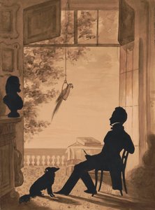 صورة ظلية للفنان تشارلز فندرش ، 1841 (ورق مقطوع على غسيل بني داكن)