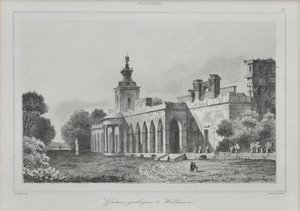 منظر للمعرض القوطي في قصر ويلانو ، 1840 بواسطة Augustin François Lemaiand # 770tre