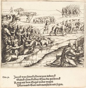 مصارعة يعقوب مع الملاك 1548. بواسطة أوغسطين هيرشفوغل