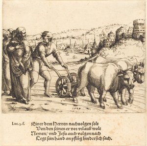 لا أحد يضع يده على المحراث وينظر إلى الوراء كأتباع للمسيح ، 1549. بواسطة أوغسطين هيرشفوغل