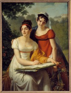 صورة للسيدات دوفال. لوحة لجاك أوغستين كاثرين (جاك أوغستين كاثرين) باجو (1766-1828) بواسطة أوغسطين باجو