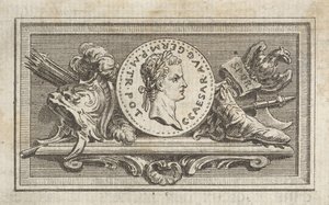 ميدالية مع صورة لكاليجولا في الكتاب السادس ، من Tibère ou les six premi ... ، نُشر عام 1768. بواسطة أوغسطين دي سانت أوبين