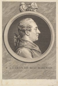 صورة للسلطة الفلسطينية كارون دي بومارشيه ، 1773. بواسطة أوغسطين دي سانت أوبين