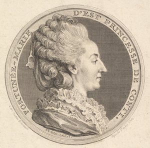 طباعة ميدالية بورتريه لفورتوني ماري ديست ، برينسيس دي كونتي ، 1781. بواسطة أوغسطين دي سانت أوبين