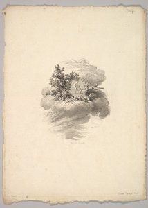 نقش صغير بعملة على سحابة مع ورود إلى اليسار والحمامات أسفل وإلى اليمين ... ، 1778-80. بواسطة أوغسطين دي سانت أوبين