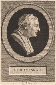 جان جاك روسو بواسطة Augustin de Saint Aubin بعد جان أنطوان هودون