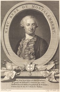 مارك رينيه دي مونتاليمبيرت بواسطة Augustin de Saint Aubin بعد موريس كوينتين