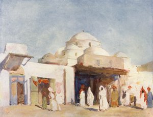 قباب المساجد في تونس العاصمة (طباعة حجرية ملونة)