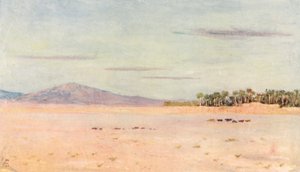 الصحراء بالقرب من بسكرة (ليثو ملون) بواسطة أوغسطين فيتزجيرالد