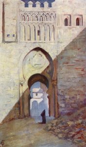 طليطلة، بويرتا ديل سول (طباعة حجرية ملونة) بواسطة أوغسطين فيتزجيرالد