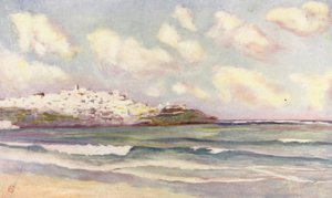 منظر لطنجة من الشاطئ (ليثو ملون) بواسطة أوغسطين فيتزجيرالد