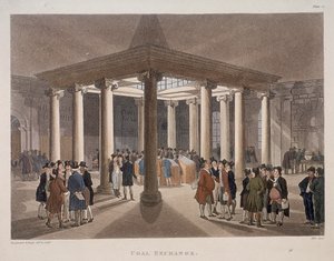 تبادل الفحم ، لندن ، 1808 بواسطة أوغسطس تشارلز بوجين ، توماس رولاندسون
