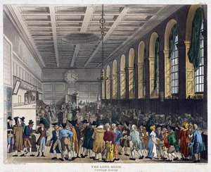 من الداخل من Custom House ، لندن ، 1808 بواسطة أوغسطس تشارلز بوجين ، توماس رولاندسون