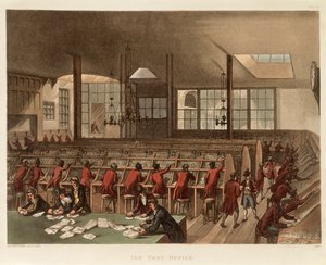 مكتب البريد c1808 بواسطة أوغسطس تشارلز بوجين ، توماس رولاندسون