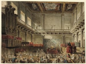 دراسة في Royal Chapel ، Whitehall ، في Micocosm بلندن بواسطة أوغسطس تشارلز بوجين