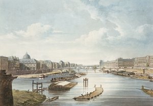 متحف اللوفر ، من "مناظر على نهر السين" ، نقش عليه توماس ساذرلاند (مواليد 1785) نشره ر. أكرمان (1764-1834) 1821 بواسطة أوغسطس تشارلز بوجين