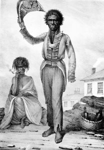 Bungaree ، وهو زعيم أصلي لنيو ساوث ويلز ، نقشه تشارلز جوزيف هولمانديل ، 1830