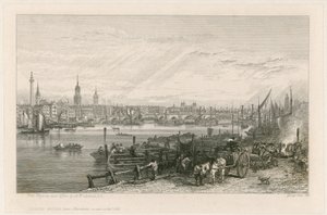 بناء جسر لندن الجديد ، 1826 بواسطة أوغستس وول Callcott