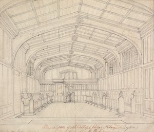 كنيسة قصر رئيس الأساقفة، كرويدون: منظر من الطرف الشرقي بواسطة Augustus Welby Northmore Pugin