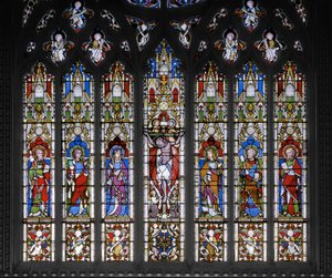صلب مع القديسين ، 1851 (زجاج ملون) بواسطة Augustus Welby Northmore Pugin