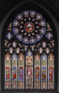 صلب مع القديسين ، 1851 (زجاج ملون) بواسطة Augustus Welby Northmore Pugin
