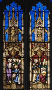 الأحداث في حياة القديس توما الرسول ، التفاصيل ، ج .1843 (زجاج ملون) بواسطة Augustus Welby Northmore Pugin