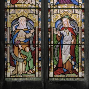 هانا مع الشاب صموئيل ودوركاس 1852 (زجاج ملون) بواسطة Augustus Welby Northmore Pugin