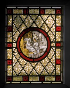 نافذة مكتبة مع Roundel Netherlandish ، c.1844 (زجاج ملون) بواسطة Augustus Welby Northmore Pugin