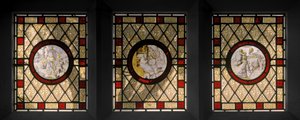 نوافذ المكتبة مع Roundherherishish Roundels ، c.1844 (زجاج ملون) بواسطة Augustus Welby Northmore Pugin