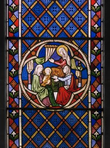 حياة القديسة آن ، التفاصيل ، 1848 (زجاج ملون) بواسطة Augustus Welby Northmore Pugin