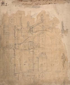 قسم عبر صحن ممرات كاتدرائية القديس بولس باتجاه الغرب بواسطة Augustus Welby Northmore Pugin