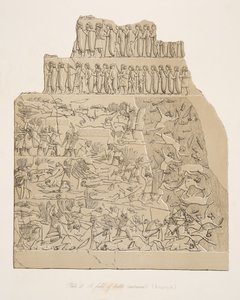 ساحة معركة (Kouyunjik) ، من آثار نينوى ، حانة. 1849 بواسطة أوستن هنري لايارد