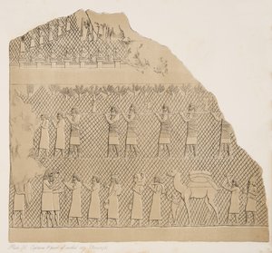 الأسرى وجزء من المدينة المسورة (Kouyunjik) التوضيح من آثار نينوى ، 1858 بواسطة أوستن هنري لايارد