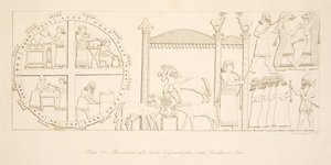 داخل القلعة (مخطط أرضي) وجناح أو خيمة ، من آثار نينوى ، حانة. 1849 بواسطة أوستن هنري لايارد