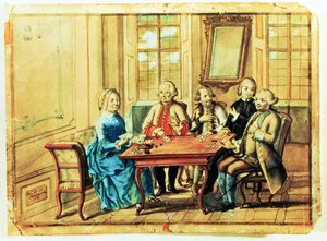 الإمبراطورة ماريا تيريزا من النمسا ، أوراق اللعب مع فيلد مارشال كارولي باتثياني (1698-1772) ، ناداسكي و فيلد مارشال ليوبولد جوزيف ، كونت فون دون (1705-66) ، 1751 بواسطة المدرسة النمساوية