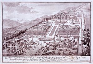 حدائق رائعة وقصر بارون دي هولدنبرغ ، بناه في Widlingsau ، 1719 بواسطة المدرسة النمساوية