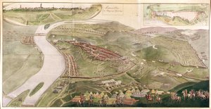 خريطة توضح التقاط بودا ، 1686 (نقش الألوان)