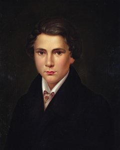 صورة لشاب مع روبي ستيك ، ج .1835
