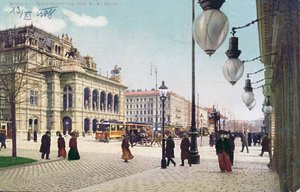 Kaerntnerring والأوبرا الإمبراطورية والرومانية في فيينا ، 1908 بواسطة المدرسة النمساوية