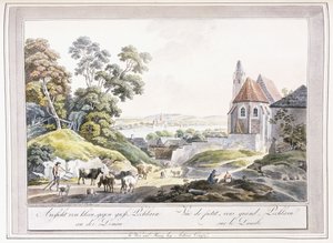 منظر لبيجلارن الصغير والكبير على نهر الدانوب ، 1779-1792 بواسطة المدرسة النمساوية