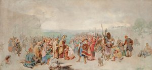 معمودية Olof Skötkonung في Husaby بواسطة Sigfrid من السويد. بواسطة أكسل كول
