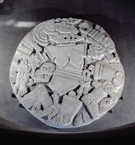 نحت تقطيع إله القمر Coyolxauhqui ، تم العثور عليه عند سفح الهرم التوأم في Tenochtitlan ، أواخر العصر الكلاسيكي الكلاسيكي (1300-1521) (انظر أيضًا 97326) بواسطة ازتيك