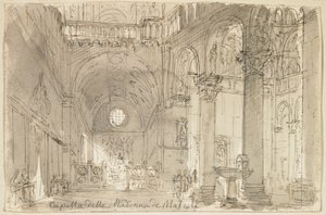 منظر لكنيسة مادونا دي ماسكولي في سان ماركو ، البندقية بواسطة بالداسار كافالوتي