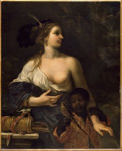 امرأة تركية مع طفل أسود ، 1650-1670 (زيت على قماش)